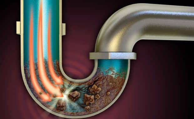 Drain clogs are blockages inside the pipe.