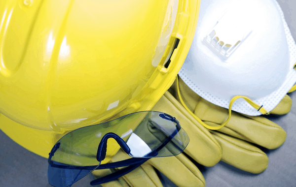 Plumber's gloves, face mask, glasses, and hardhat. The all-inclusive guide to safe DIY plumbing