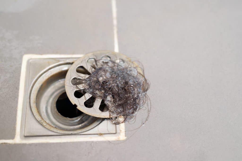 Hair is a common cause of drain clogs