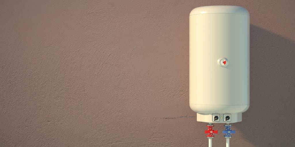 Tankless electric water heaters on a brown-colored wall.