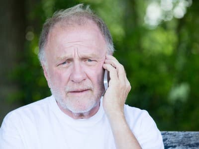 A man calls about a gas leak from outside his home.
