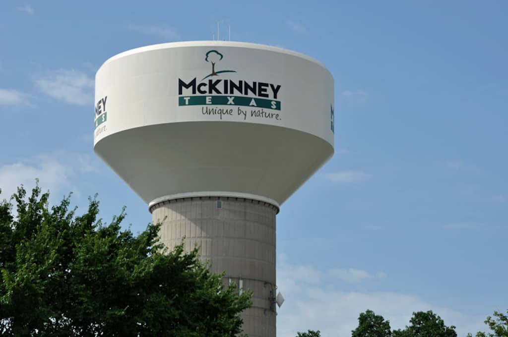 City of McKinney, TX Water Tower | Benjamin Franklin Plumbing Dallas