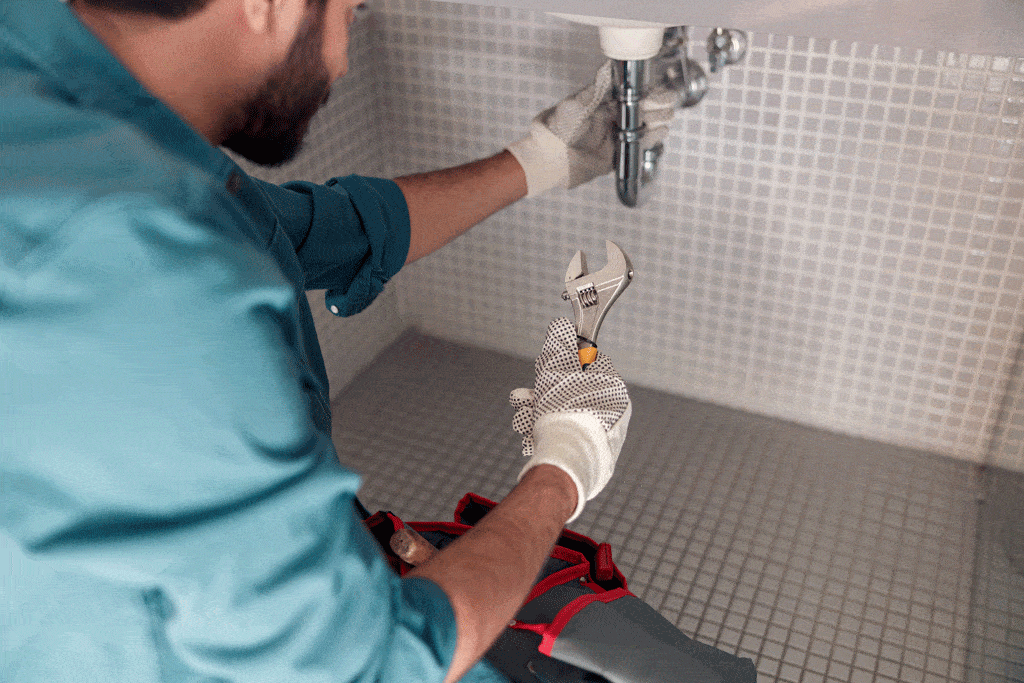 man tightening pipe plumbing service dallas tx plano tx