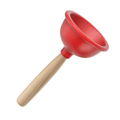 A red cup plunger for sinks.