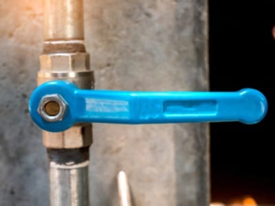 A water line shut off valve