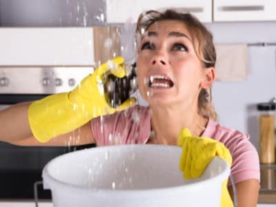 A Dallas woman calls a plumber after a pipe breaks in her home.