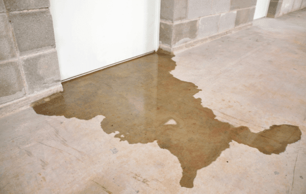 Water backflow coming from under a door