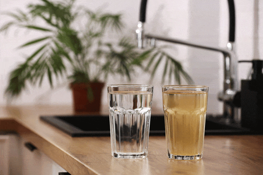 glass of dirty water and a glass of clean water| water filtration system dallas tx frisco tx