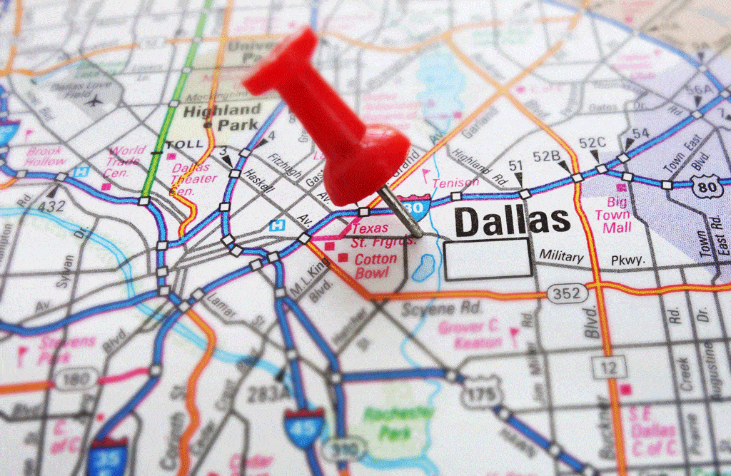 map of dallas with red pin plumbing service dallas tx plano tx