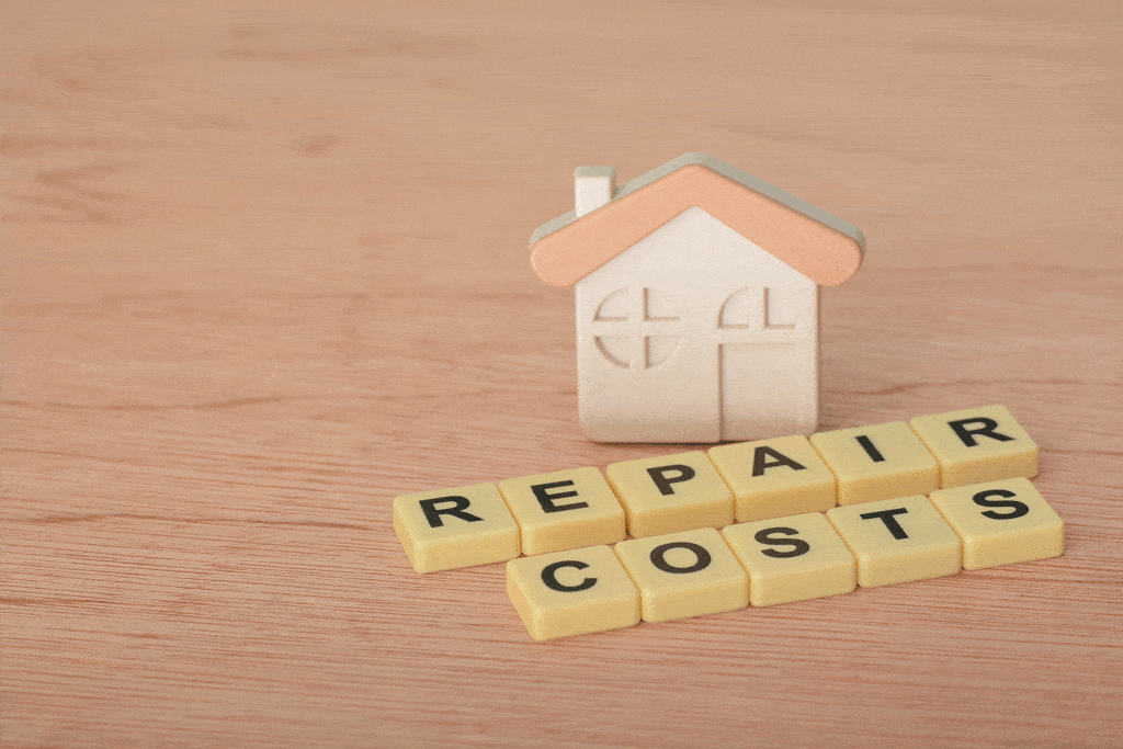 model house with repair cost written with blocks | water heater repair dallas tx frisco tx