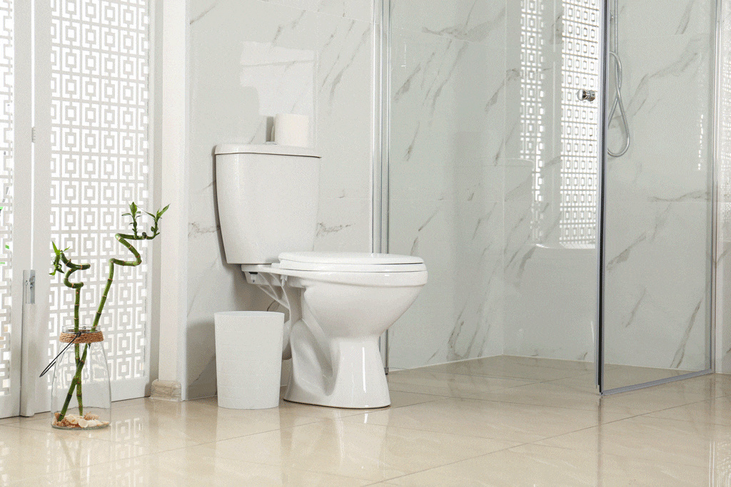 modern bathroom with glass shower residential plumbing dallas tx frisco tx carrollton tx
