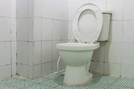 Old toilet that should be replaced