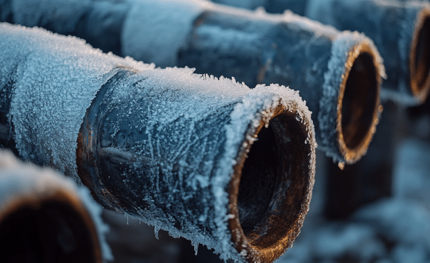 Outdoor plumbing frozen pipes.
