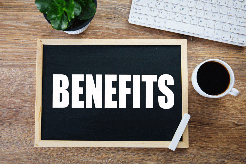 the word benefit written on a chalk board plumbing service plano tx dallas tx