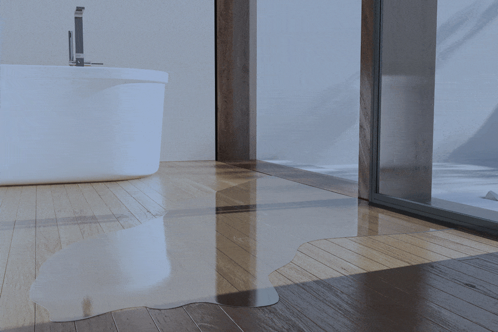 water flooding on wood floor plumbing fixture installation dallas tx frisco tx plano tx